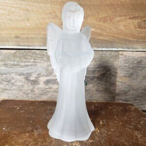 Frosted glass Angel figurine with Song Book by Carolina Designs Ltd.